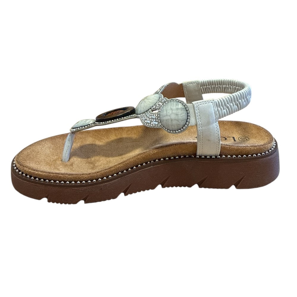 Lotus White Toe-Post Sandals