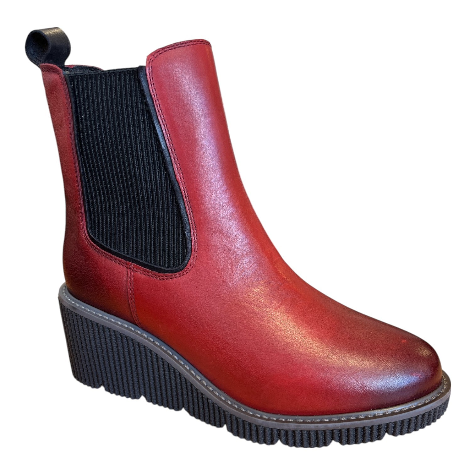 Lotus Lavania Red Wedge Boots