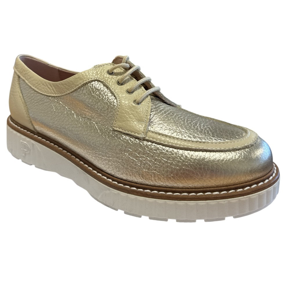 Pitillos 11.083 Gold Leather Lace-Up Shoes