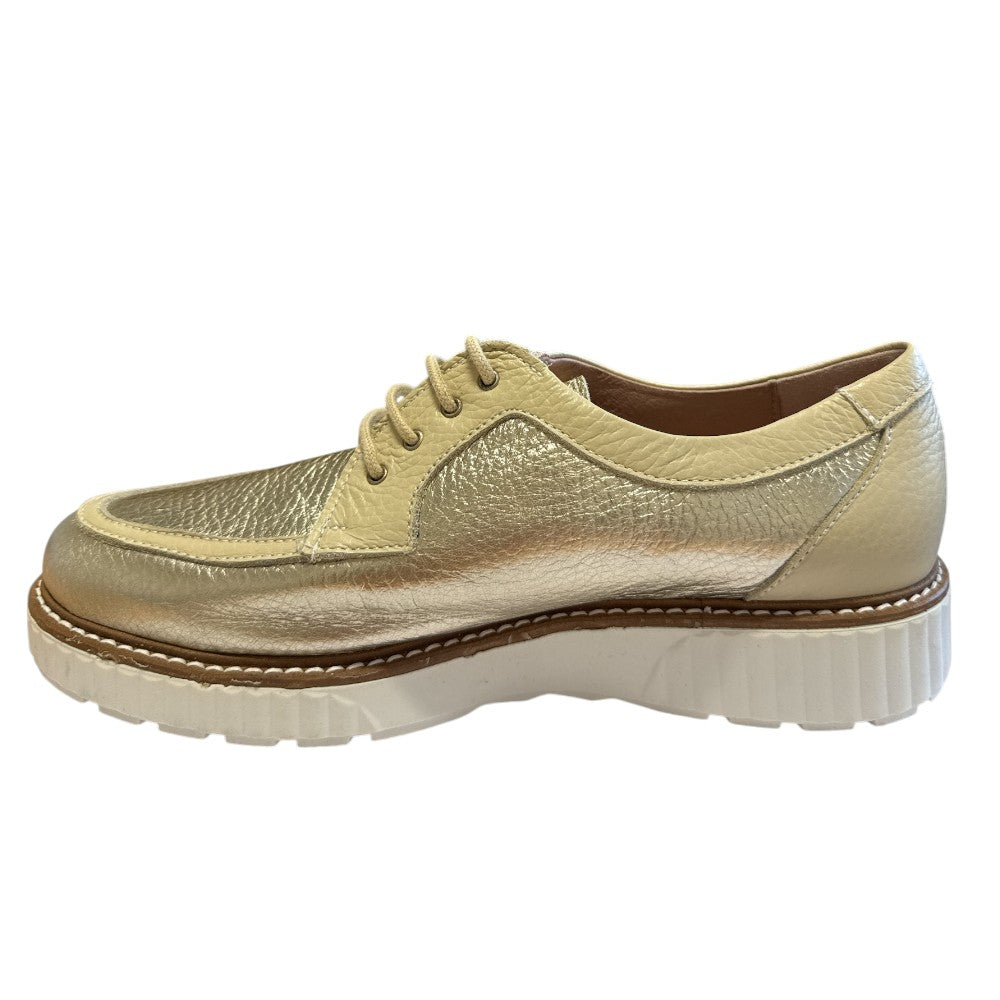 Pitillos 11.083 Gold Leather Lace-Up Shoes