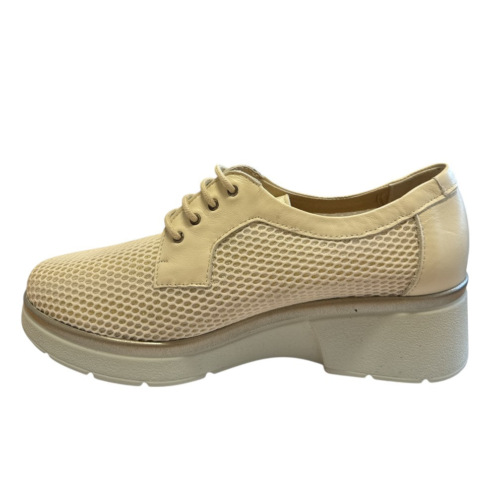 Pitillos 11.241 Cream Leather Casual Lace-Up Shoes