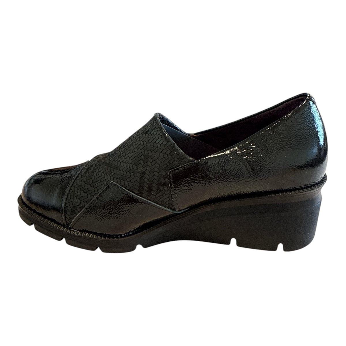 Pitillos Black Patent Wedge Shoes 11.531