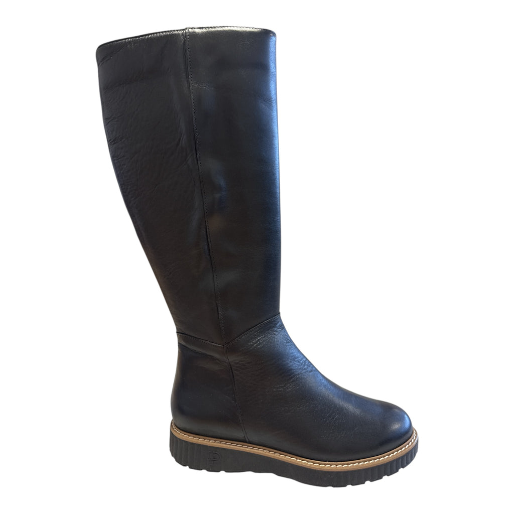 Pitillos Black Leather Knee-High Boots 11.557