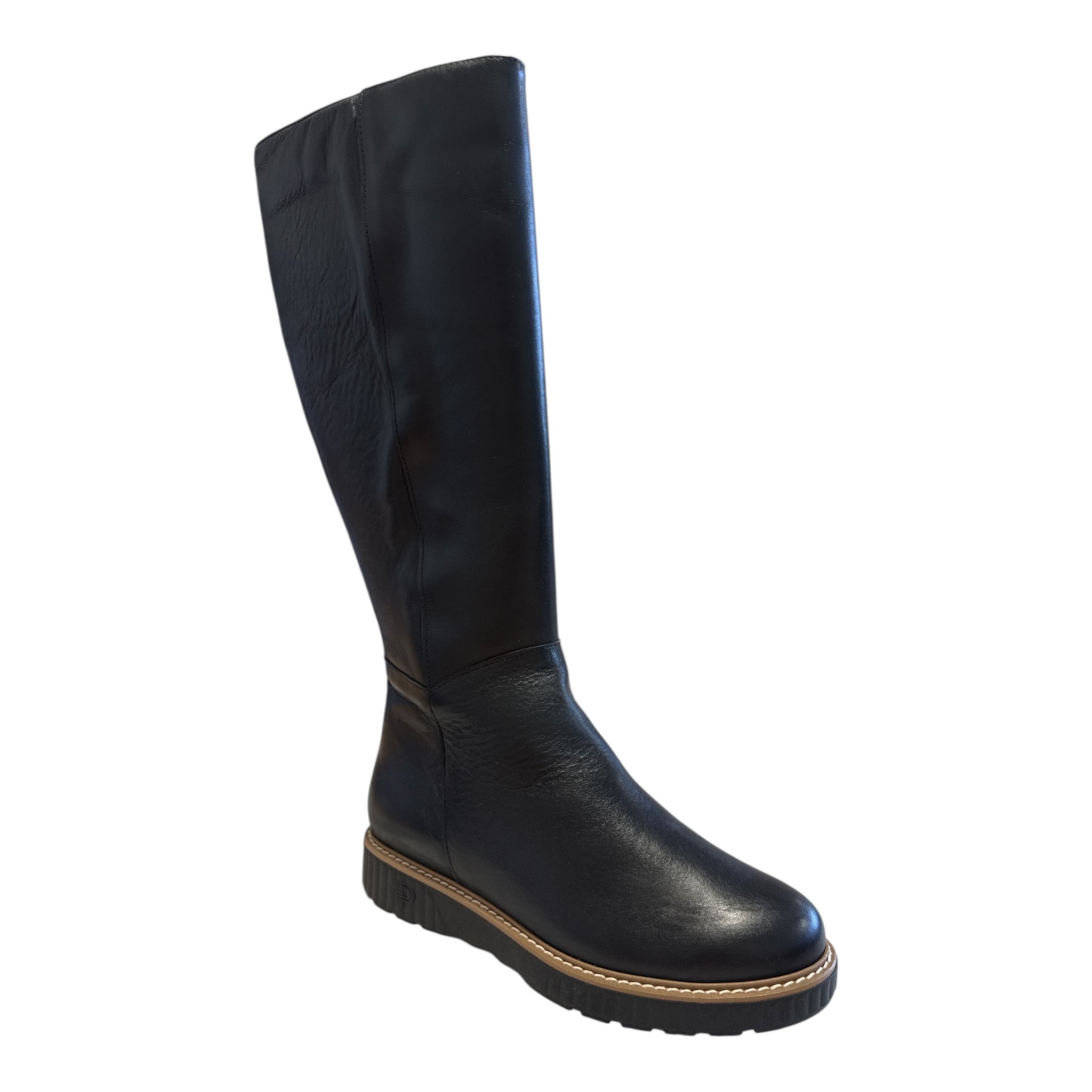 Pitillos Black Leather Knee-High Boots 11.557
