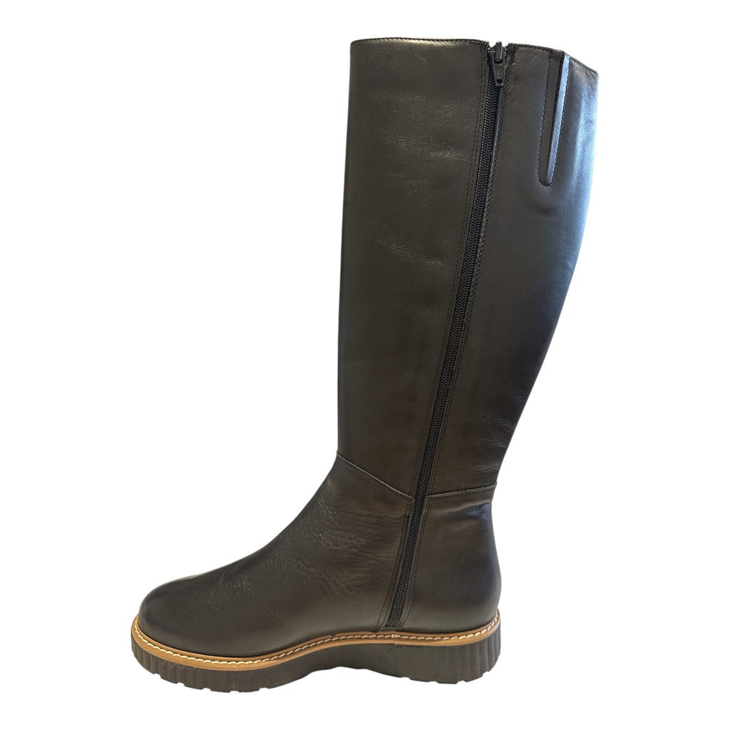 Pitillos Black Leather Knee-High Boots 11.557