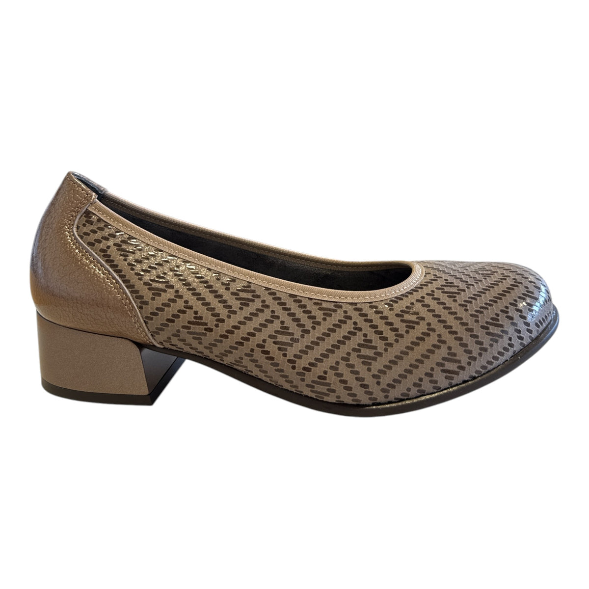 Pitillos Taupe Leather Heeled Pumps 11.636
