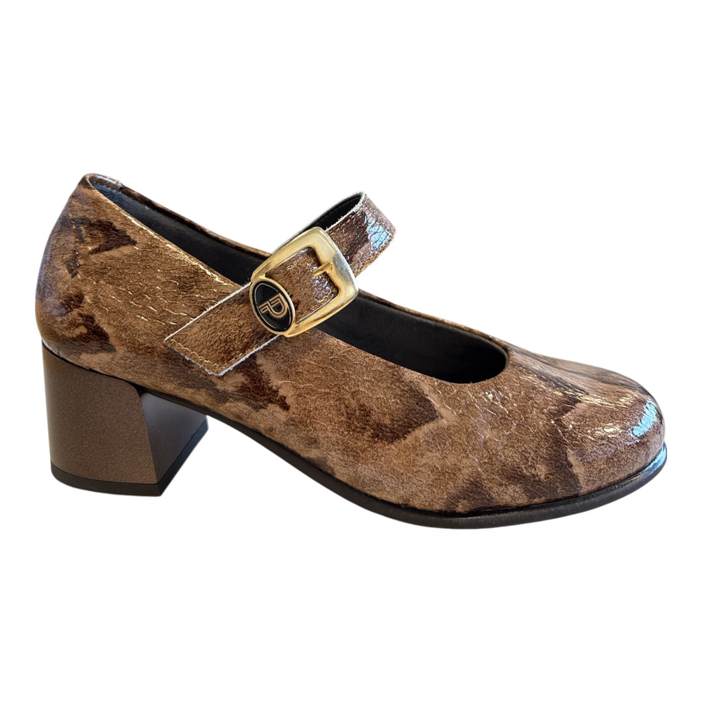 Pitillos Taupe Patent Mary-Jane Shoes 11.641