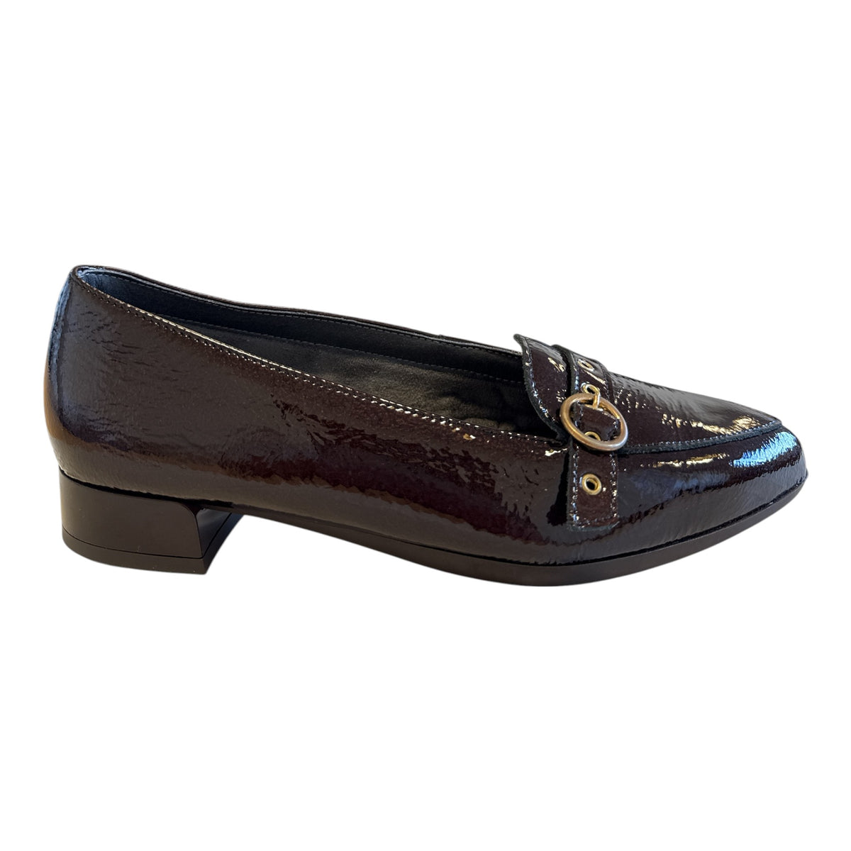Pitillos Brown Patent Pointed Toe Loafers 11.670