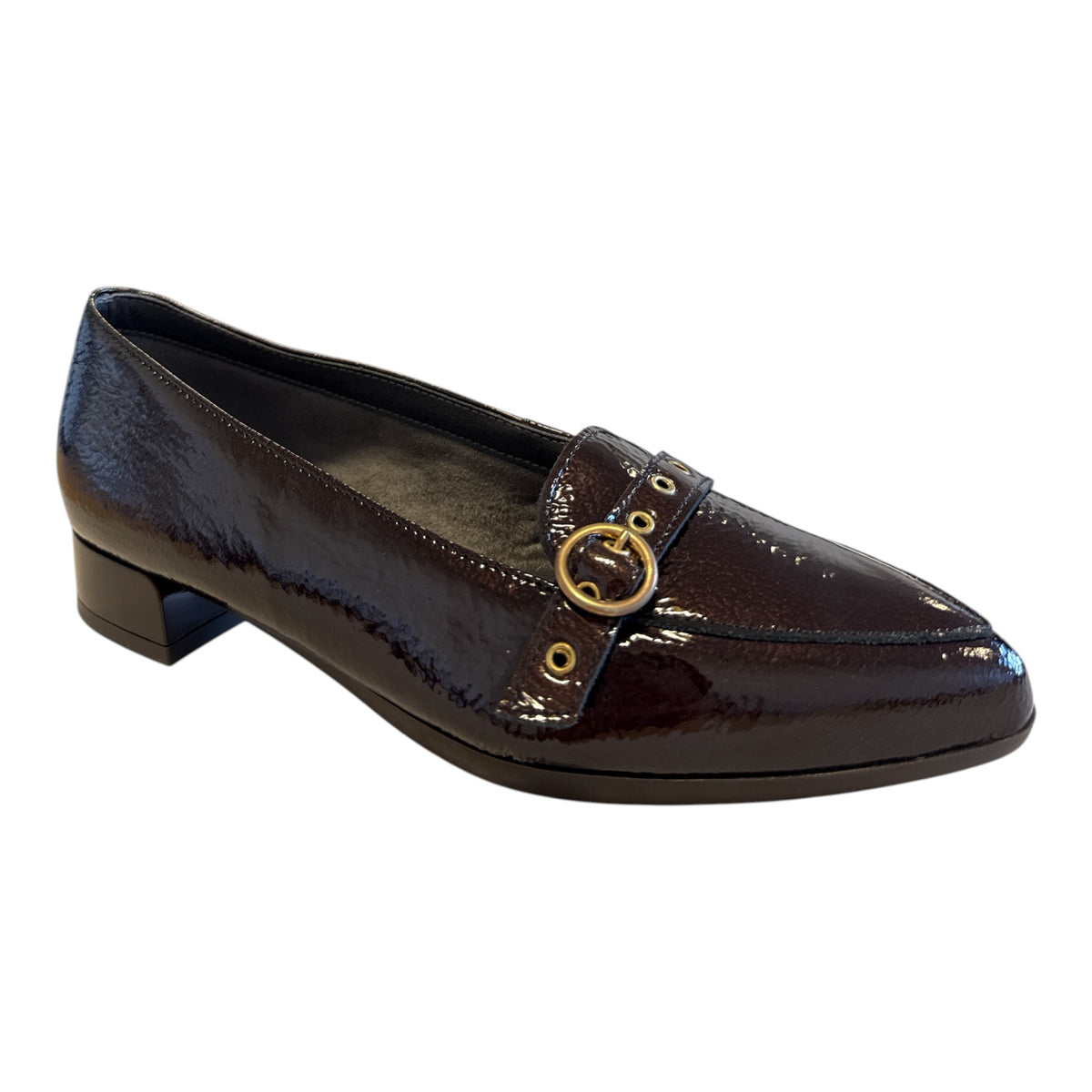 Pitillos Brown Patent Pointed Toe Loafers 11.670