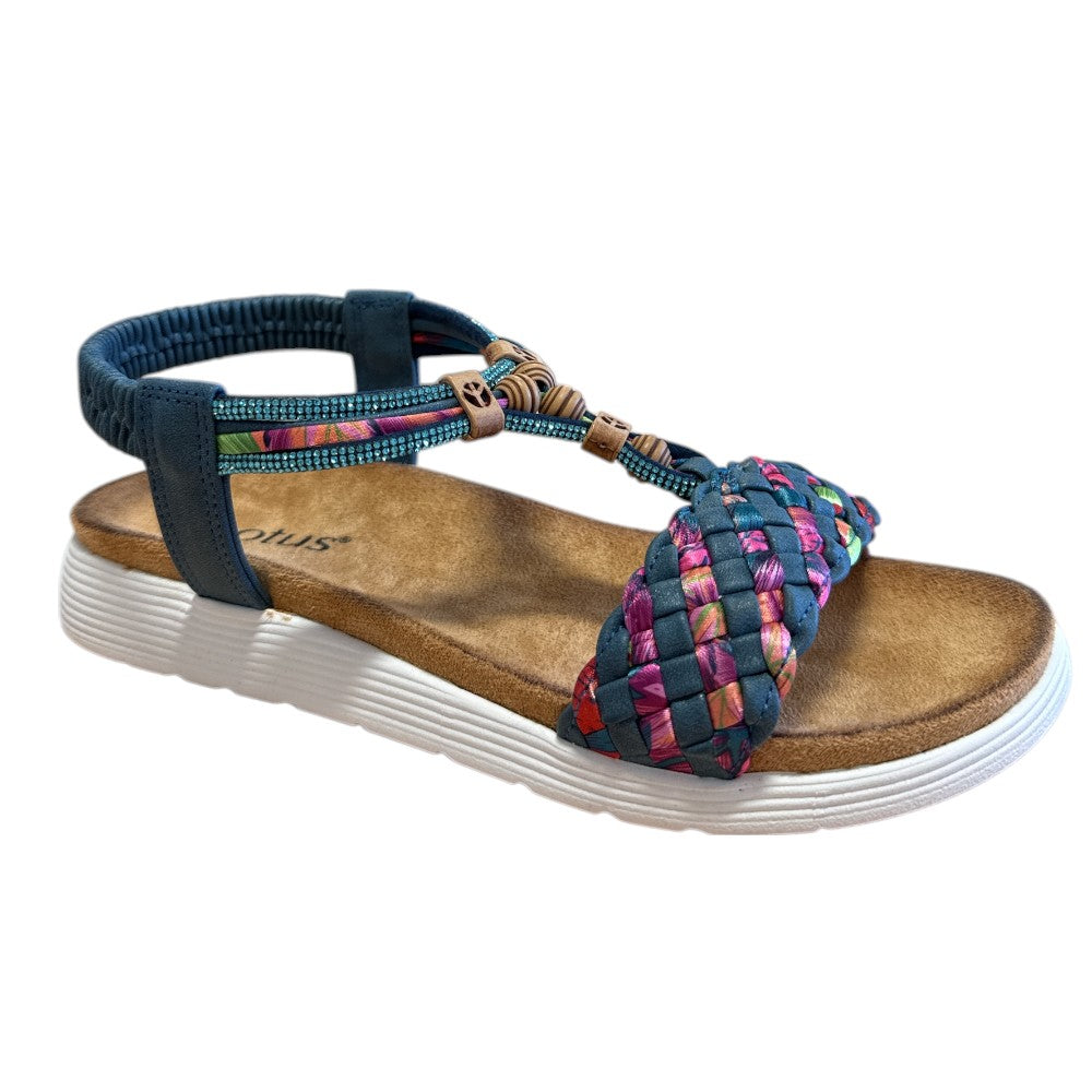 Lotus Russo Teal Flat Sandals