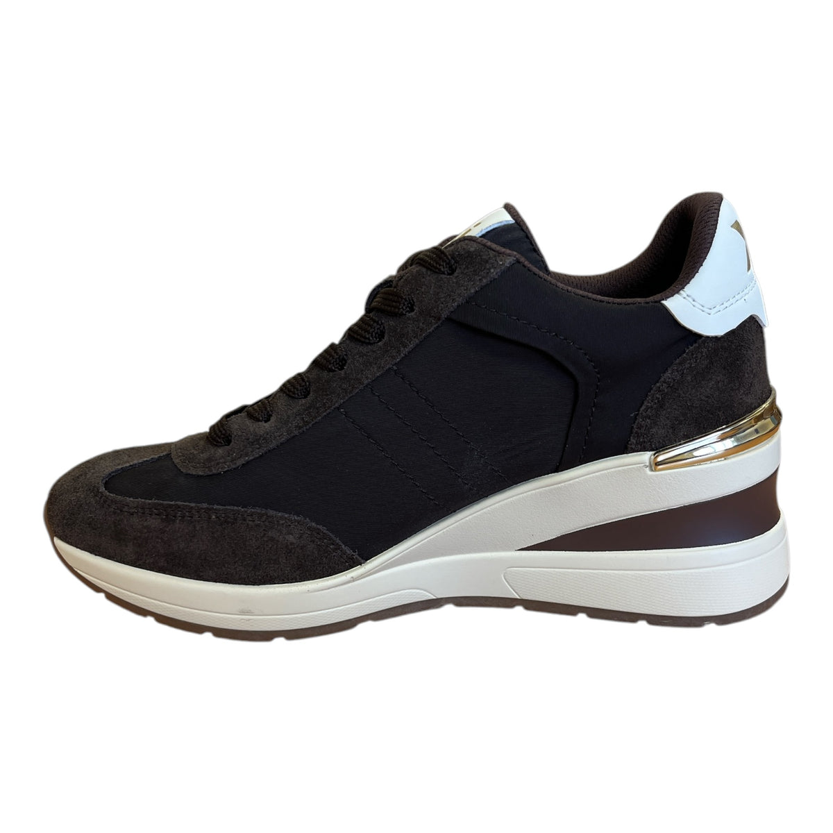 Xti Brown Wedge Trainers 146365