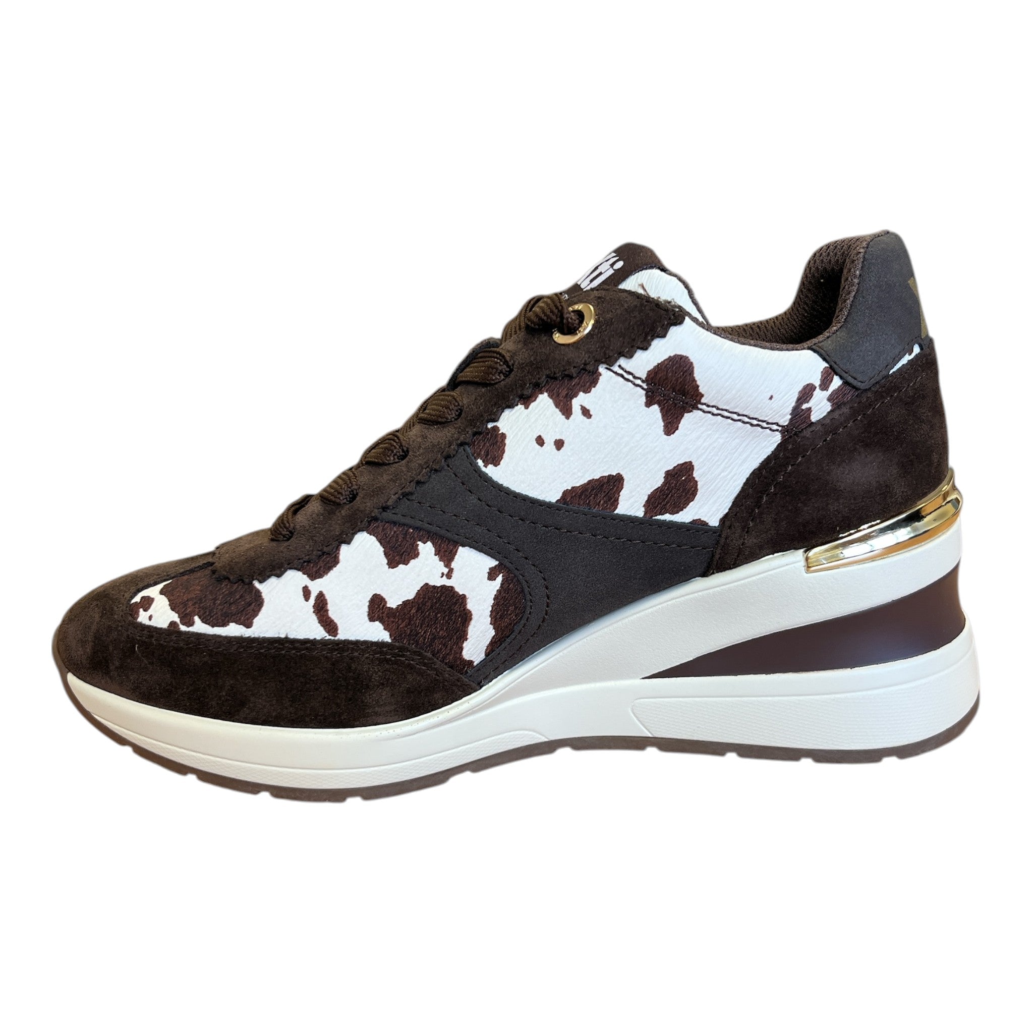 Xti Brown Cowprint Trainers 146367