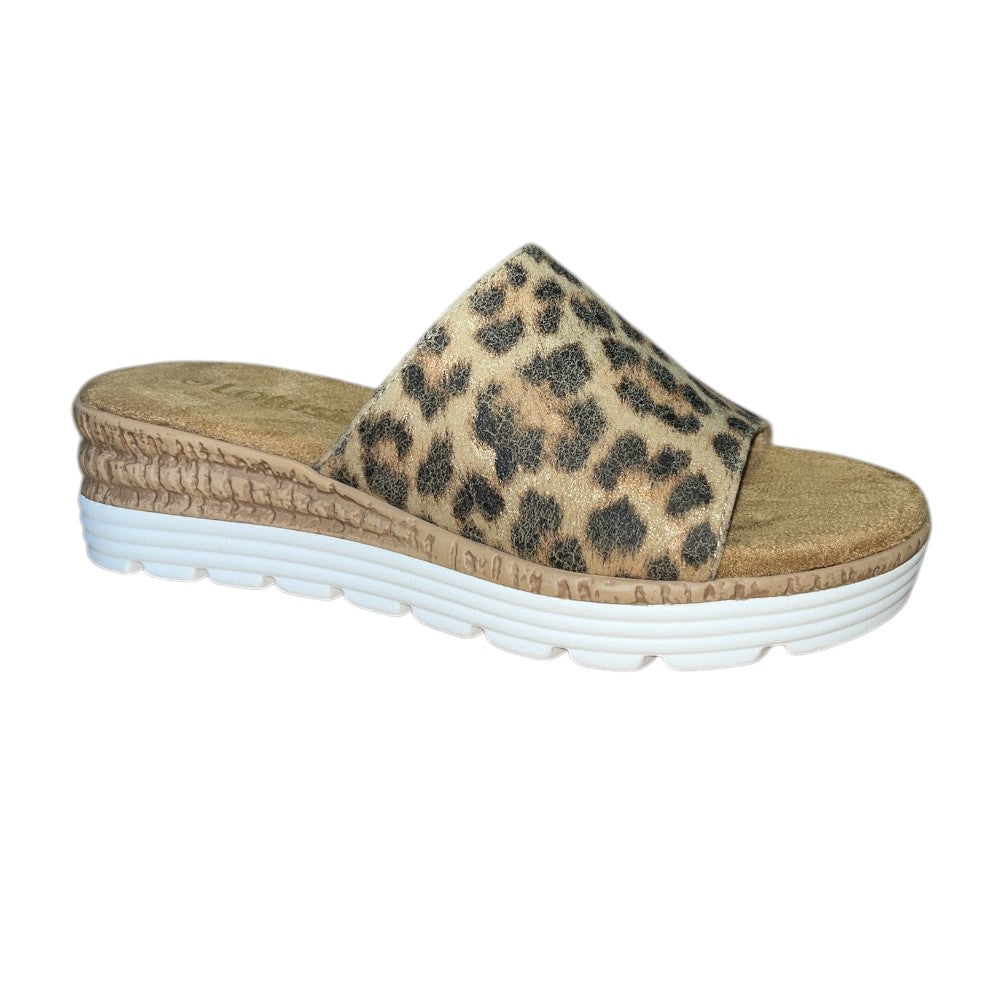 Lotus Pandora Leopard Print Wedge Mules