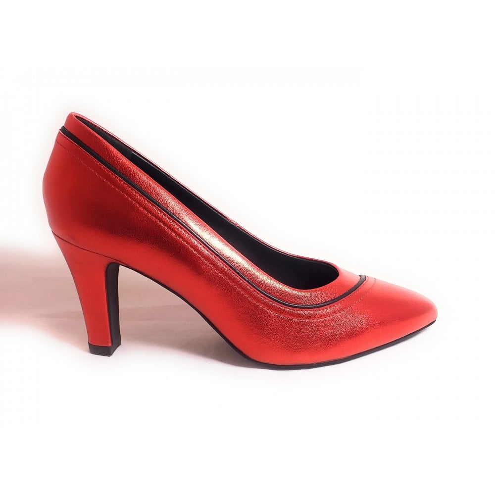 Bugatti Jemila Evo 411-90171-4940 Red Metallic Leather Court Shoes