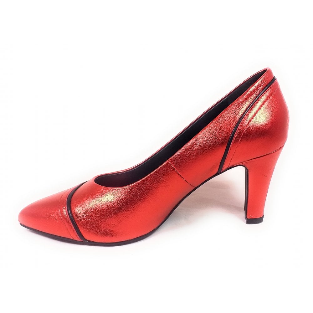 Bugatti Jemila Evo 411-90171-4940 Red Metallic Leather Court Shoes