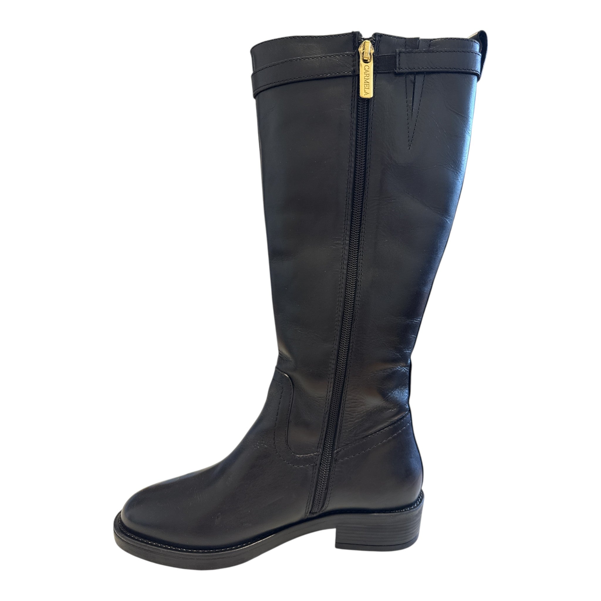 Carmela Black Leather Knee-High Boots 164125