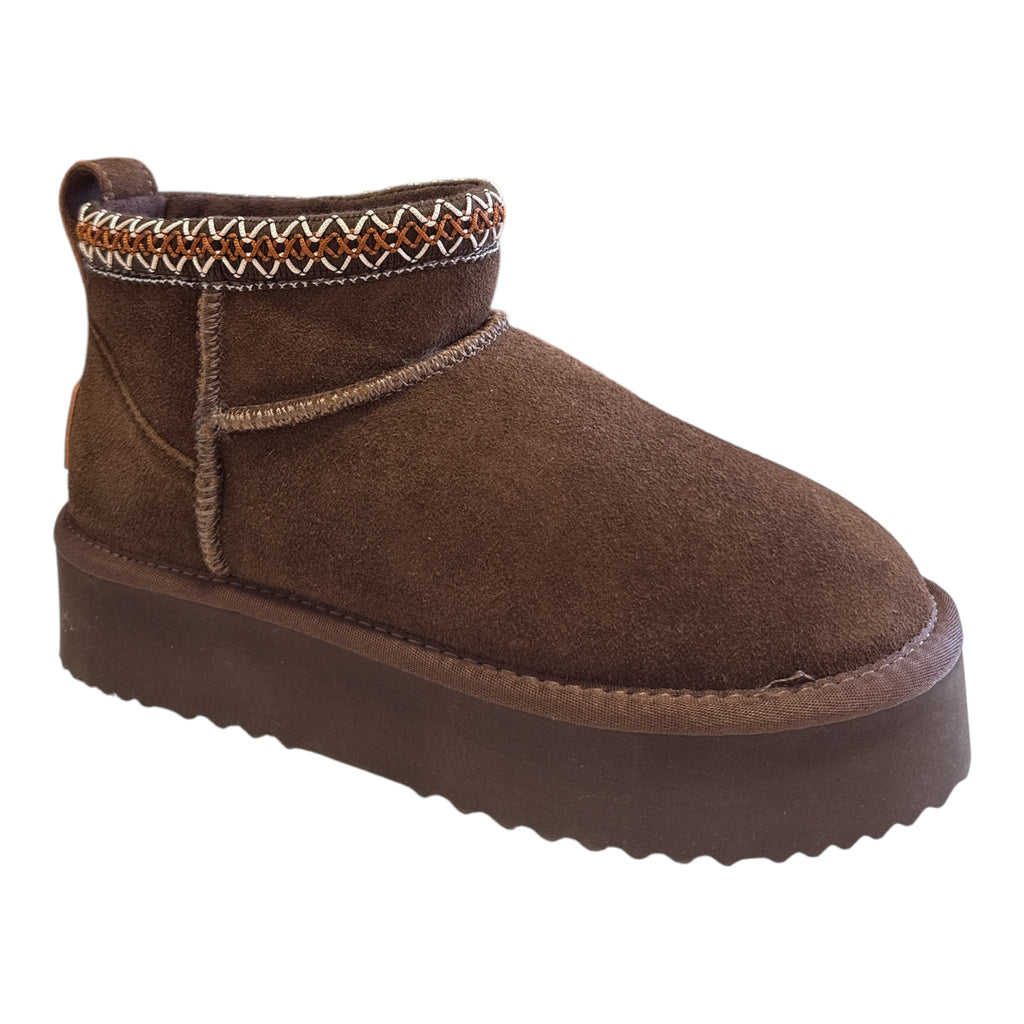 Carmela Brown Suede Pull-On Boots 164192