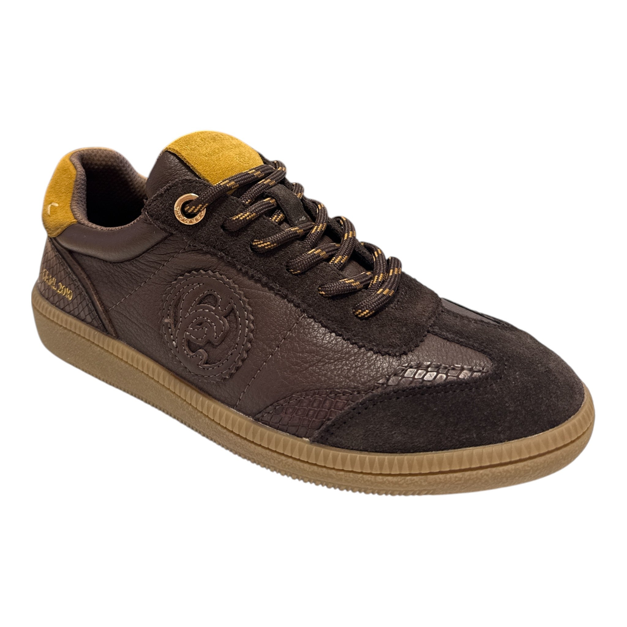 Carmela Brown Leather Trainers 164241