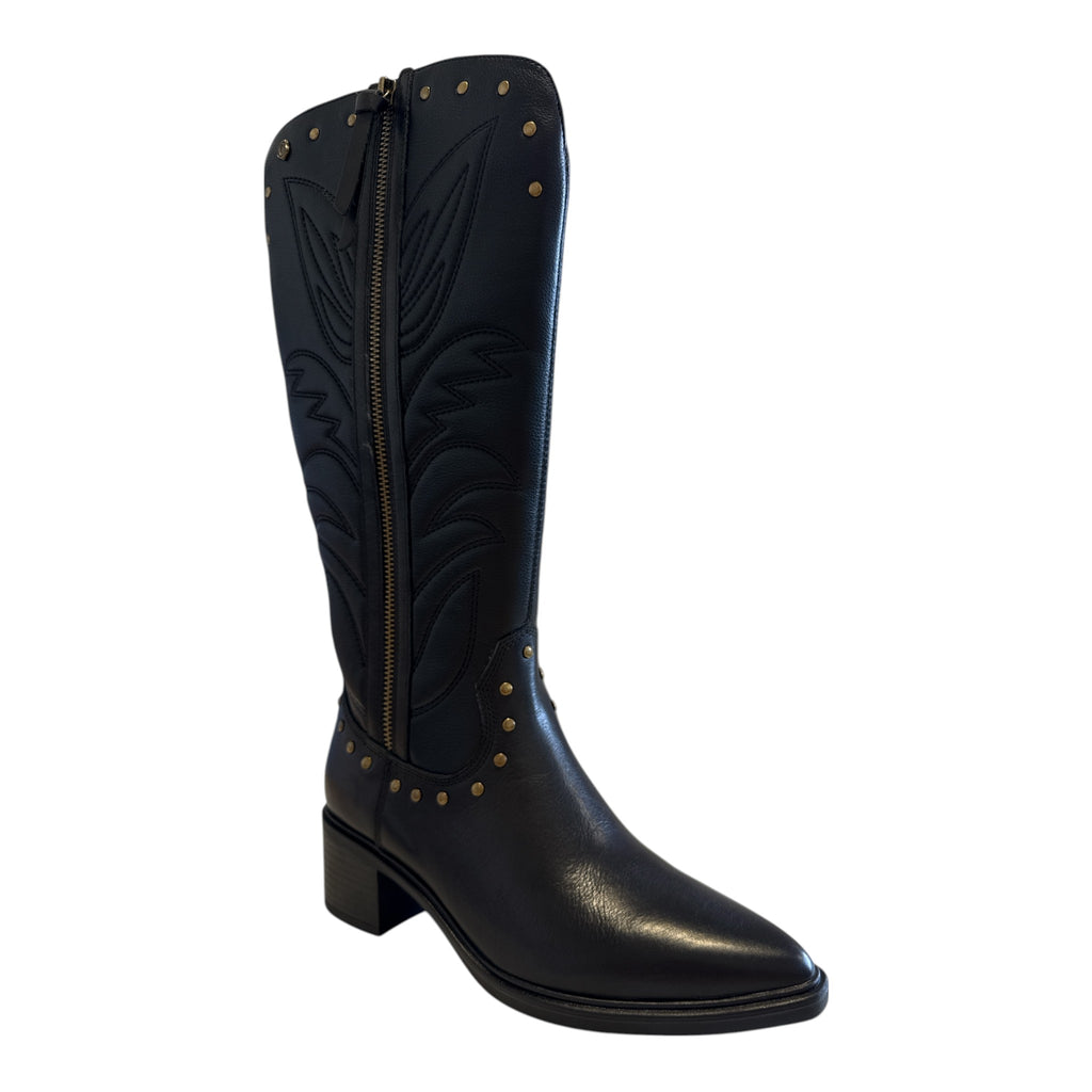 Carmela Black Leather Cowboy Boots 164250