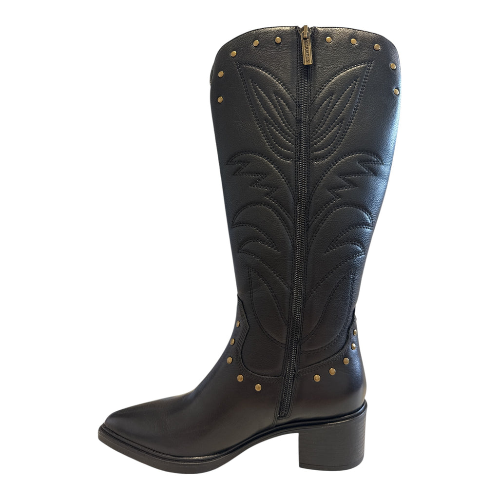 Carmela Black Leather Cowboy Boots 164250