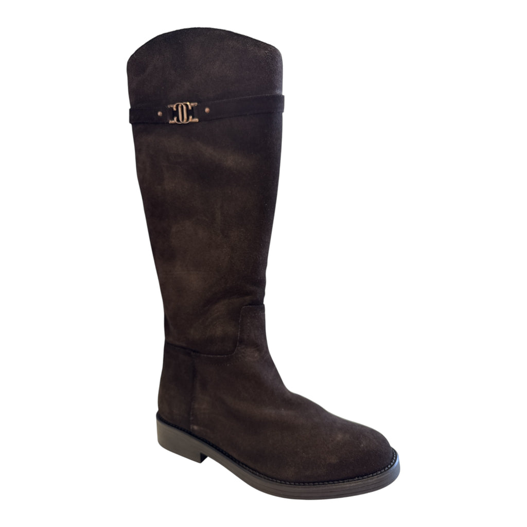 Carmela Brown Suede Knee-High Boots 164265