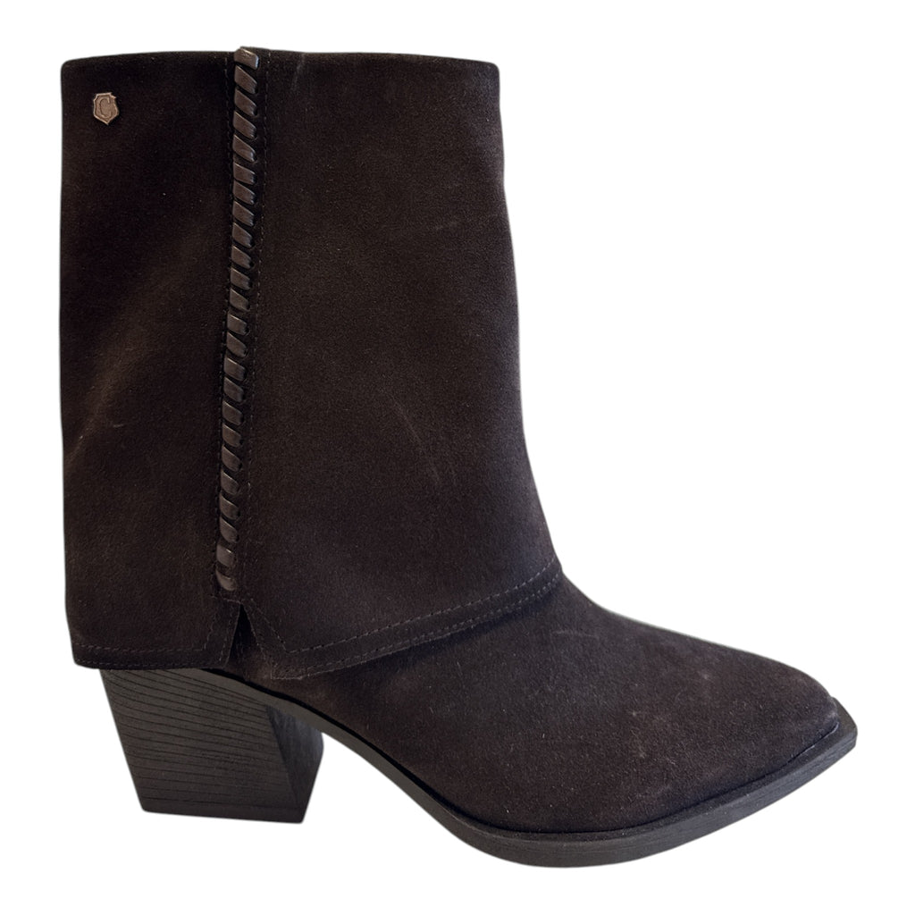 Carmela Brown Suede Overlay Boots 164335