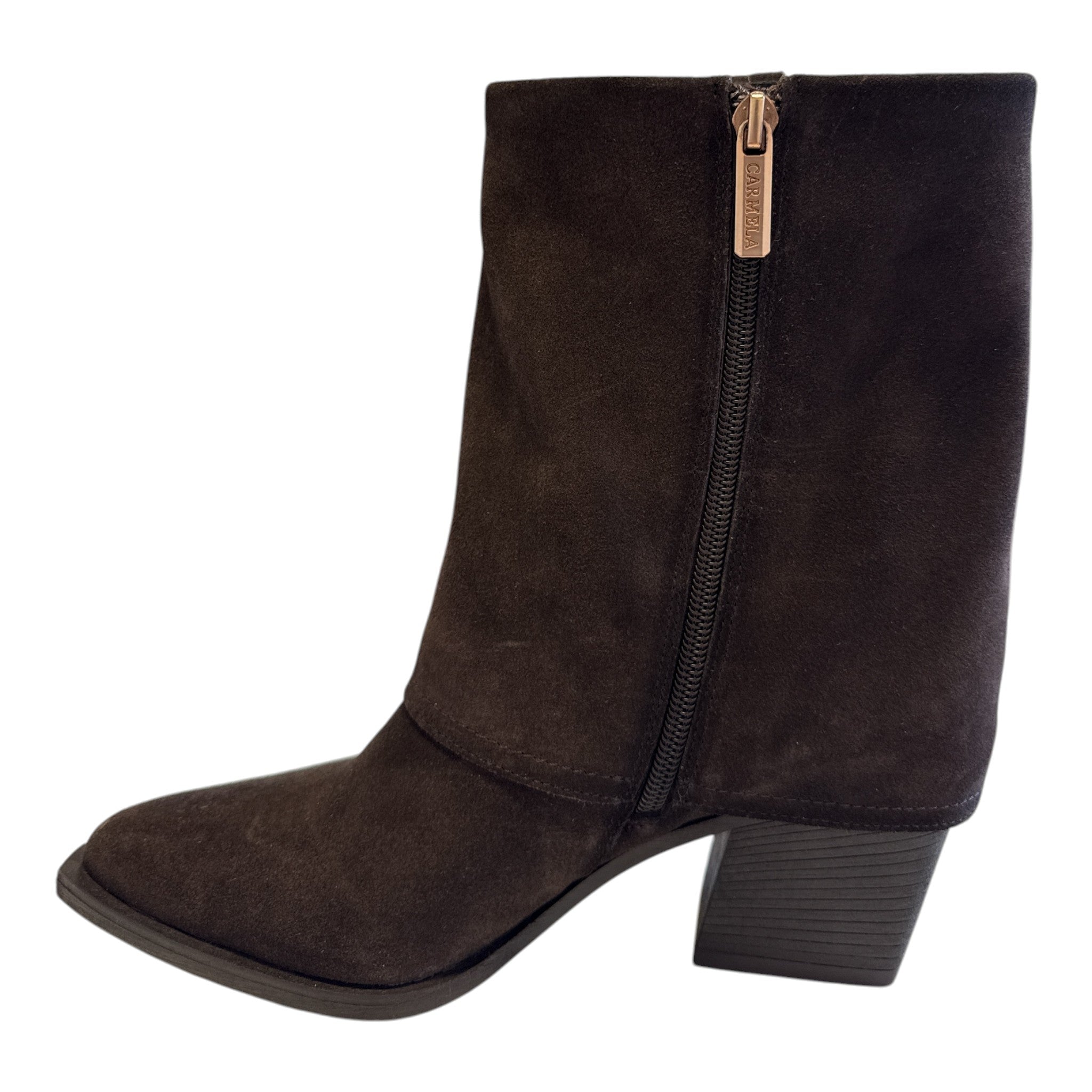 Carmela Brown Suede Overlay Boots 164335