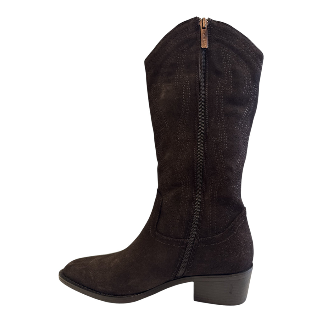 Carmela Brown Suede Cowboy Boots 164381