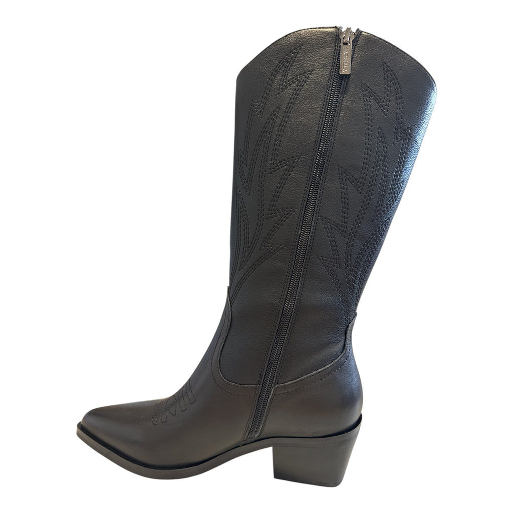 Carmela Black Leather Cowboy Boots 164388