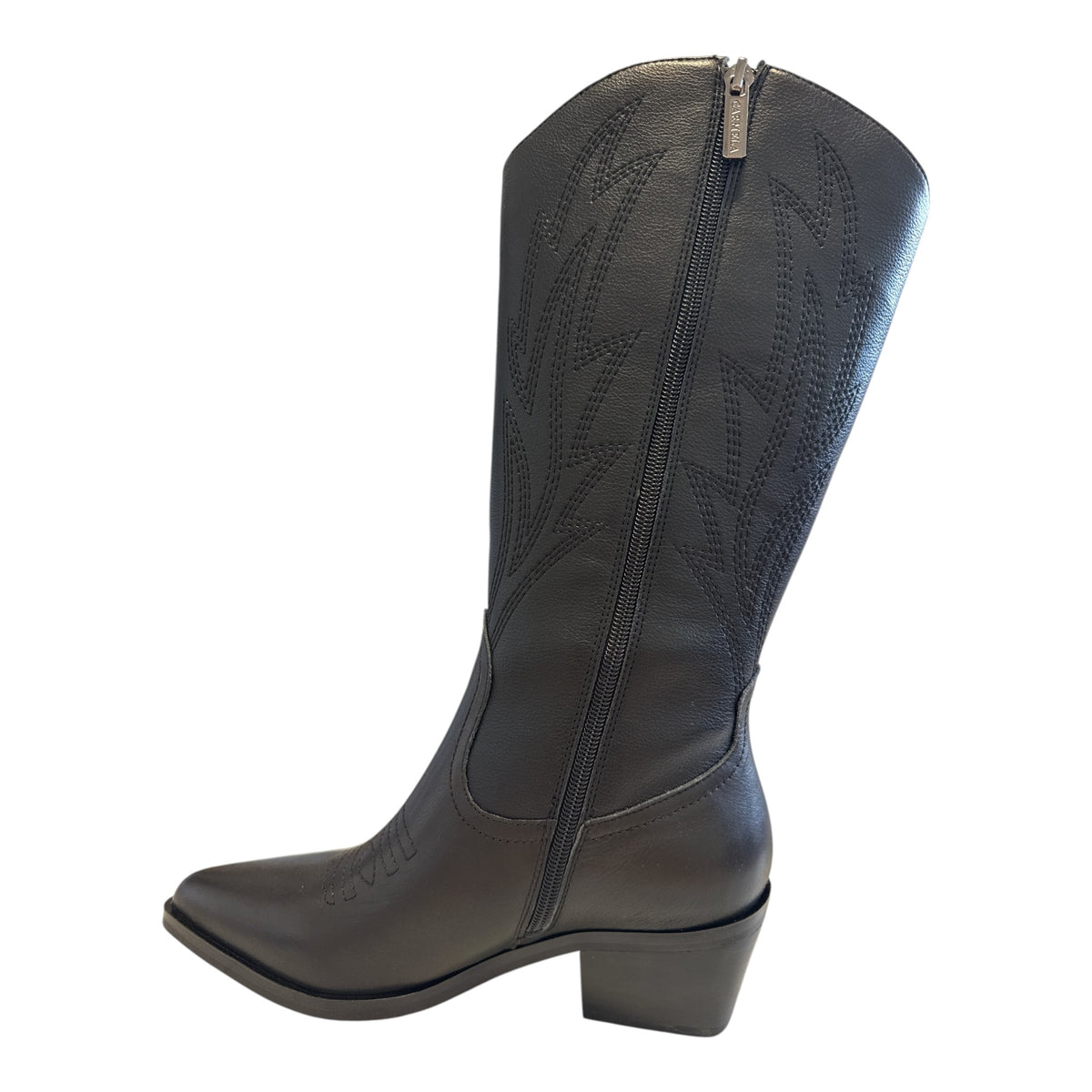 Carmela Black Leather Cowboy Boots 164388
