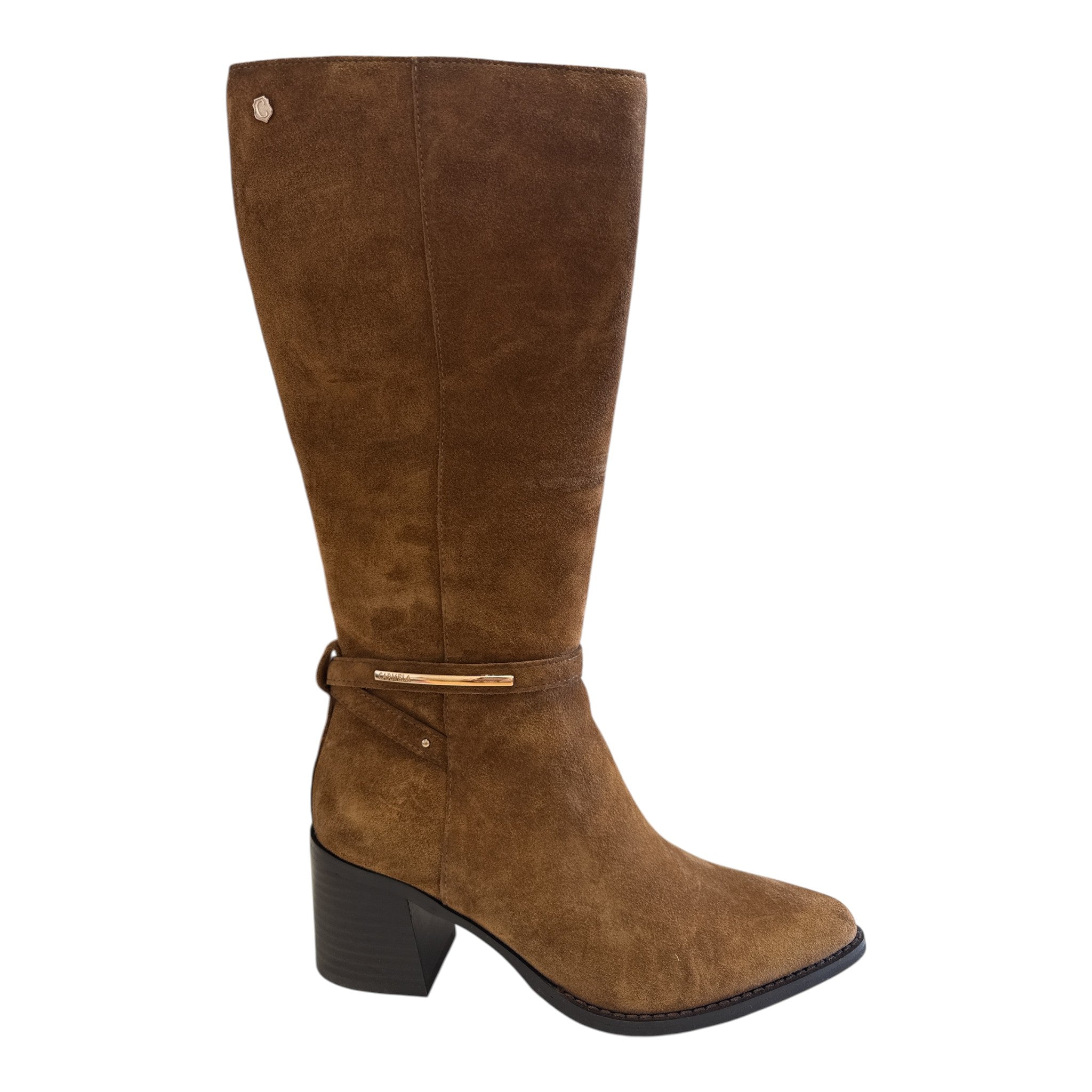 Carmela Tan Suede Knee-High Boots 164399