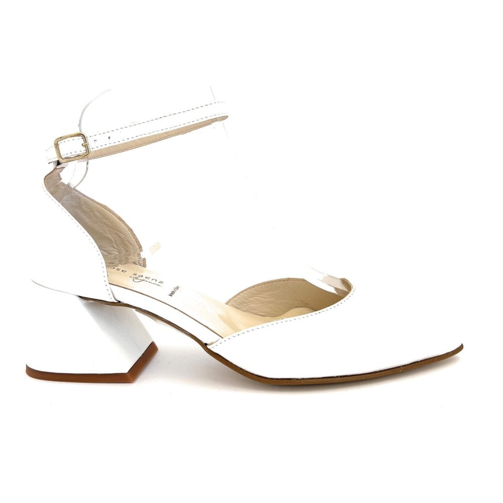 Patin White Leather Court Shoes