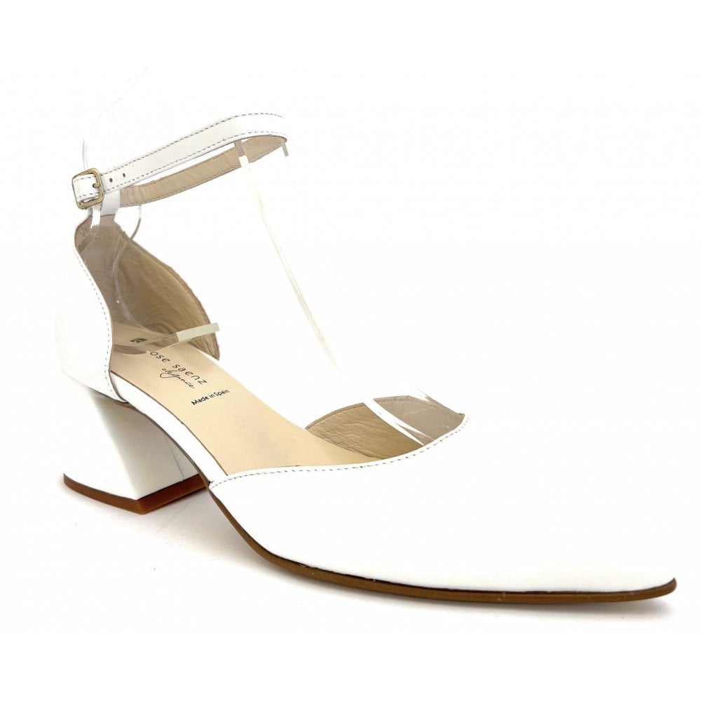 Patin White Leather Court Shoes