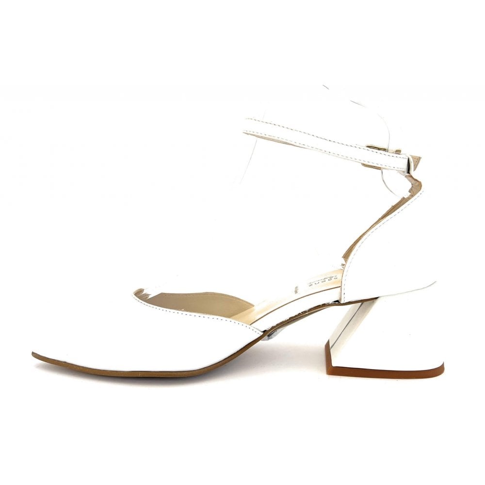 Patin White Leather Court Shoes