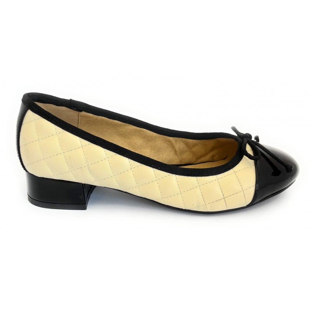 Lotus Ivy Cream and Black Ballerina Shoes