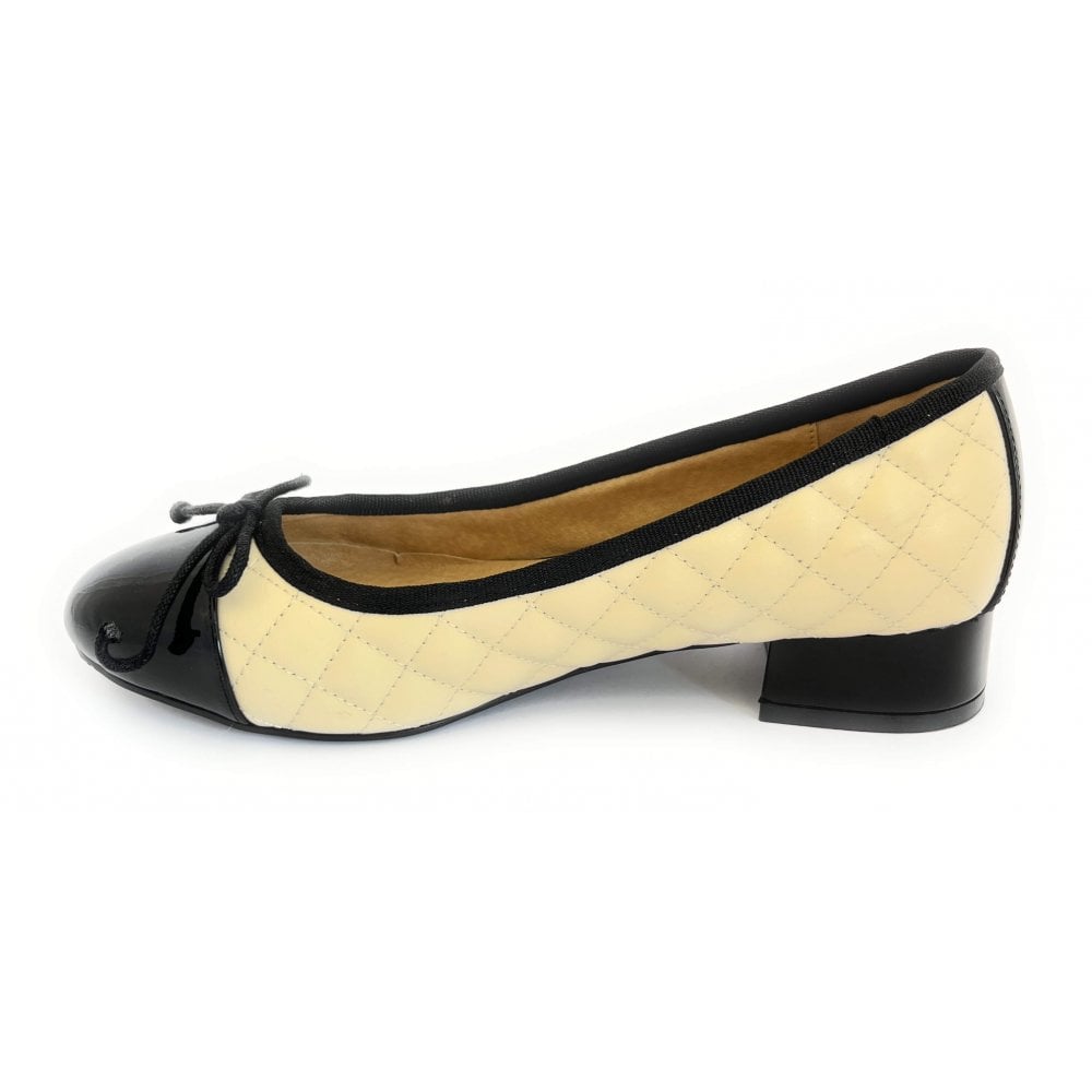 Lotus Ivy Cream and Black Ballerina Shoes