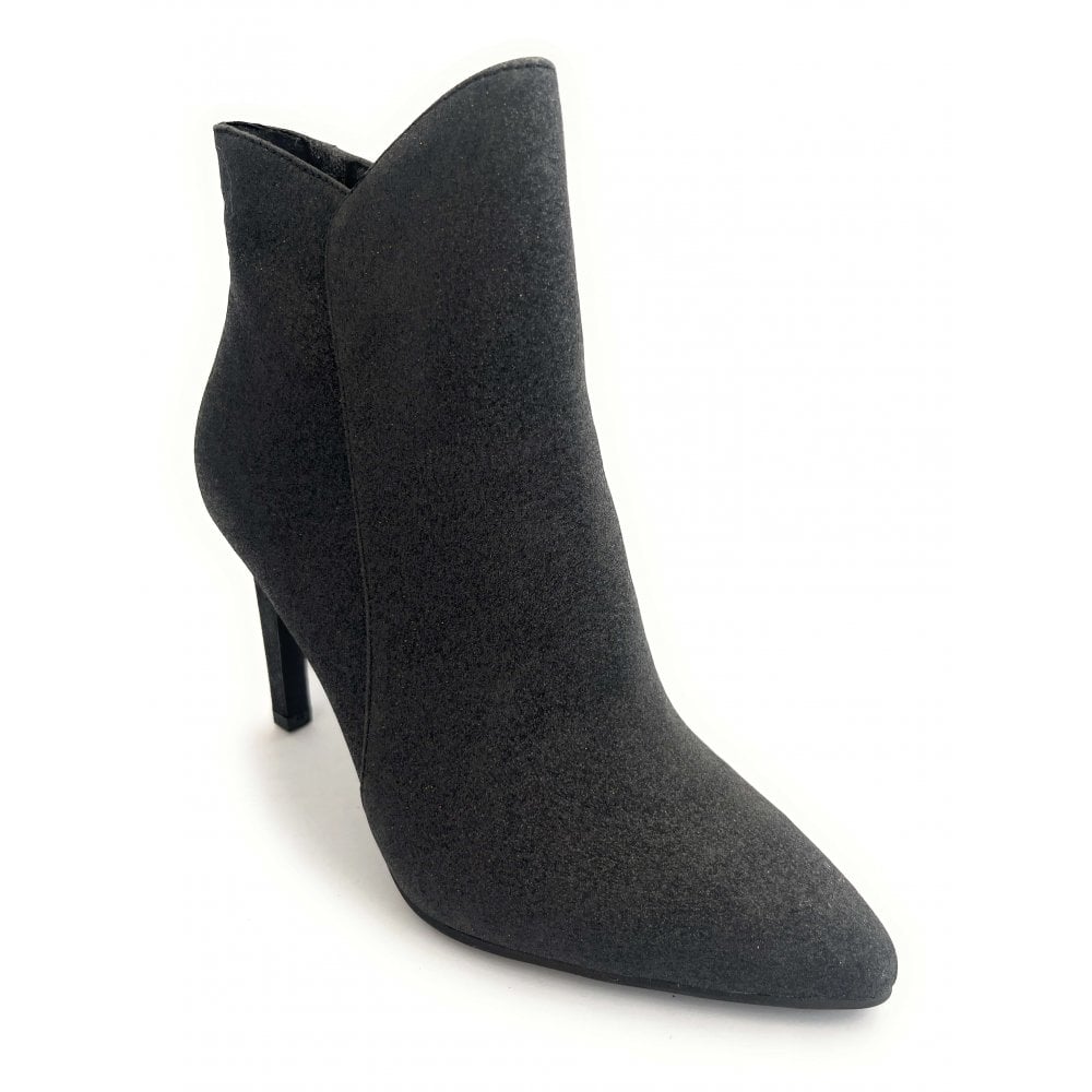Marco Tozzi Black Metallic Heeled Boots