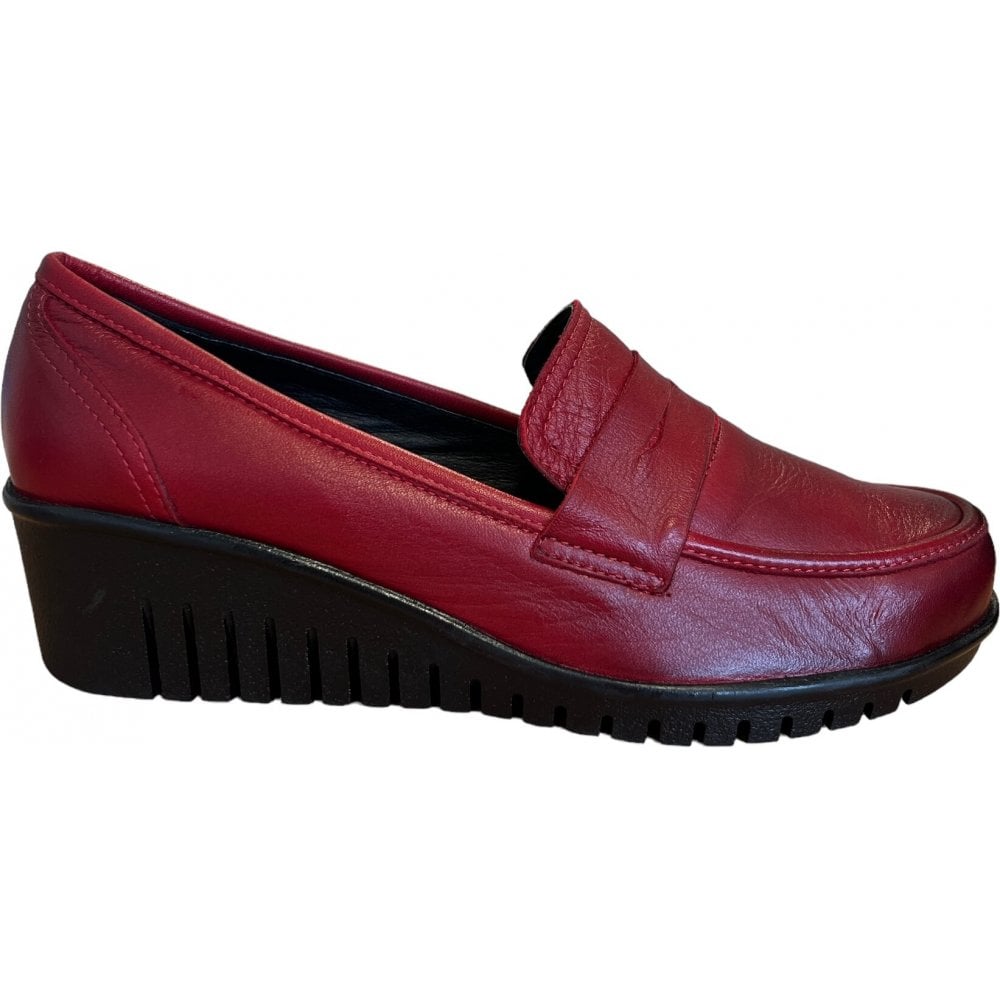 Lotus Detroit Red Leather Wedge Shoes