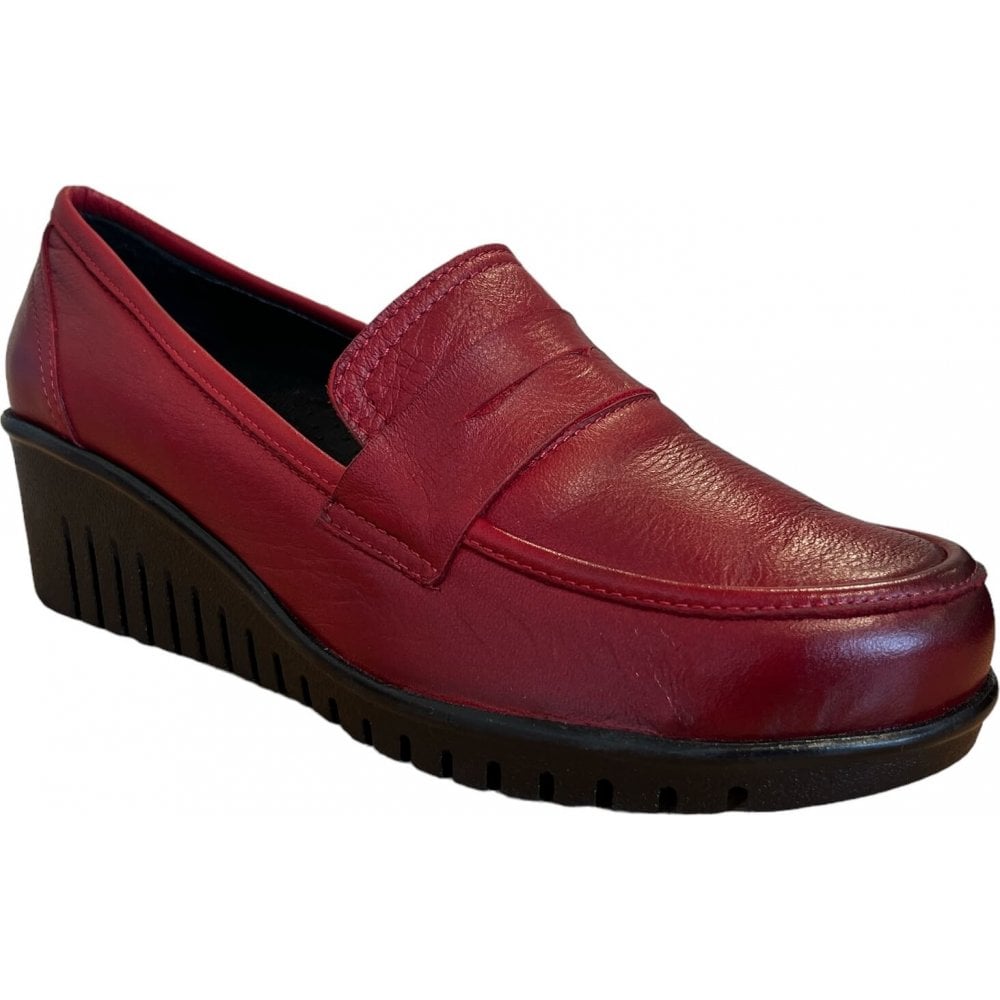 Lotus Detroit Red Leather Wedge Shoes