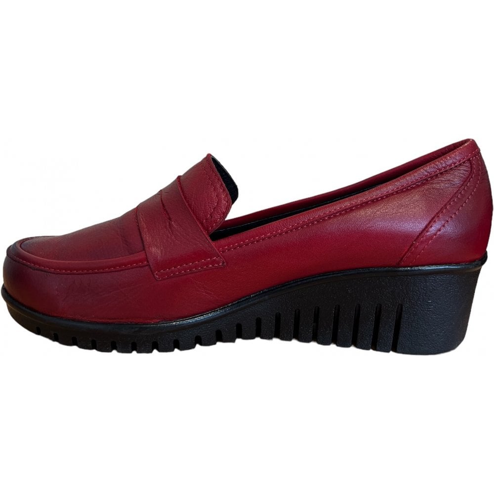 Lotus Detroit Red Leather Wedge Shoes