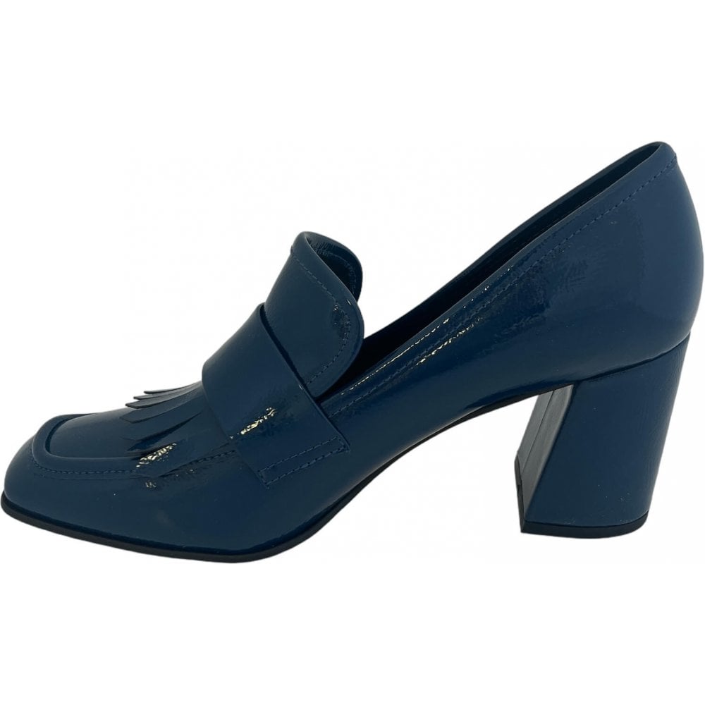 Lotus Daphne Blue Patent Heeled Loafers