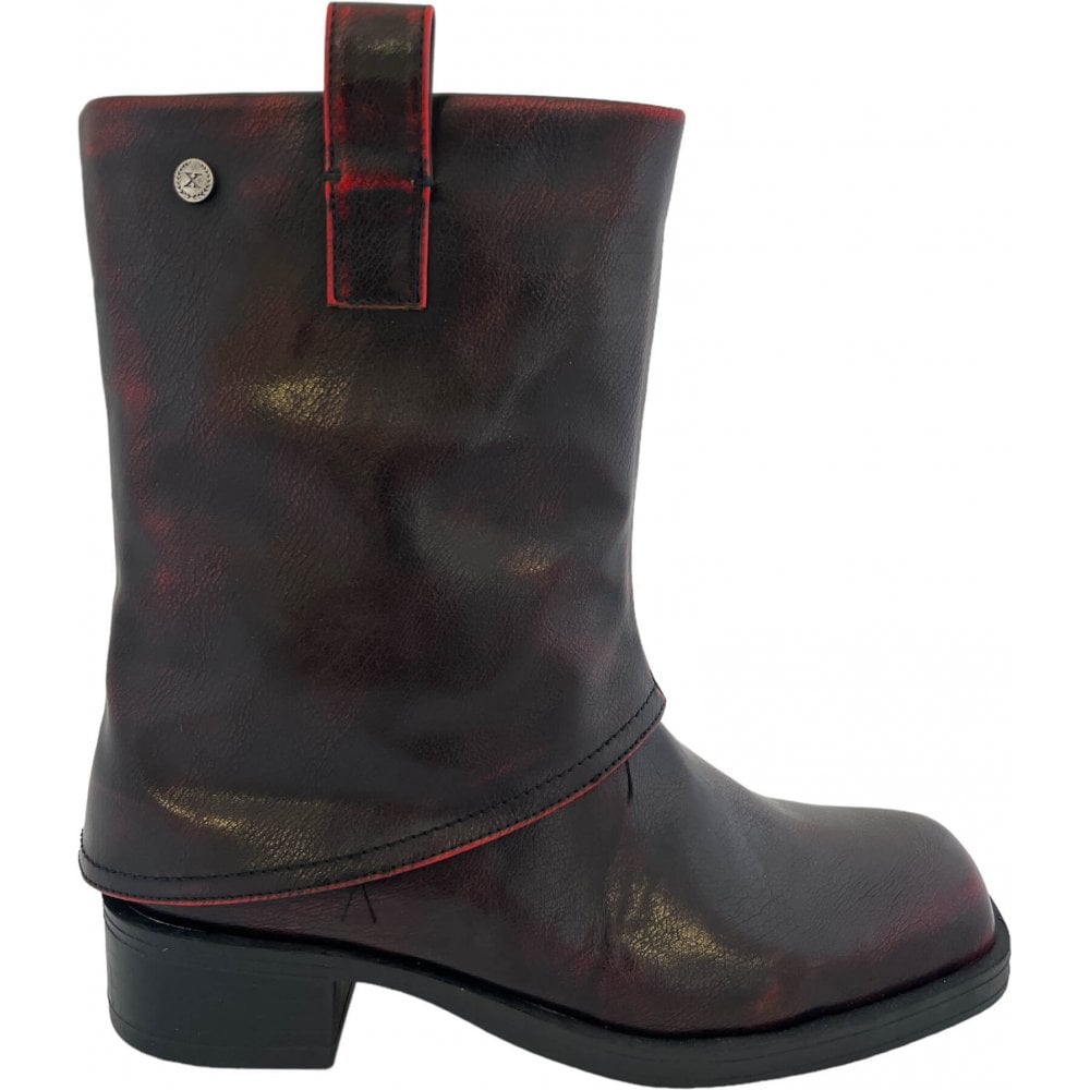 Xti Burgundy Overlay Boots
