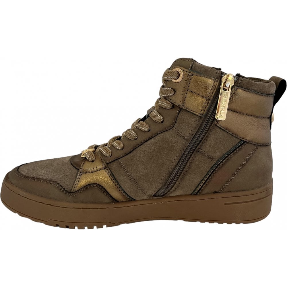 Taupe Casual Lace-Up Boots