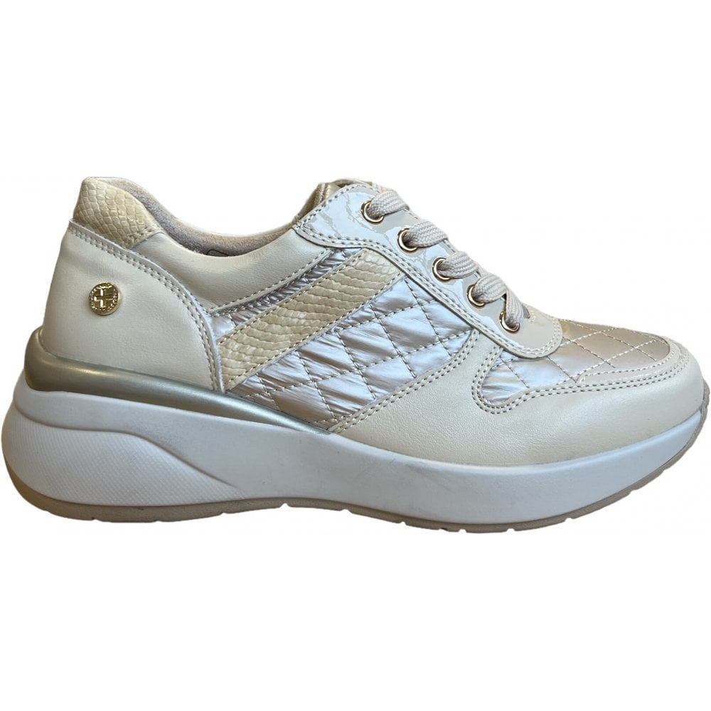 Xti Beige Wedge Trainers