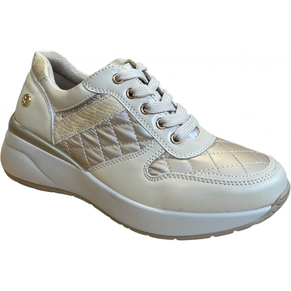 Xti Beige Wedge Trainers