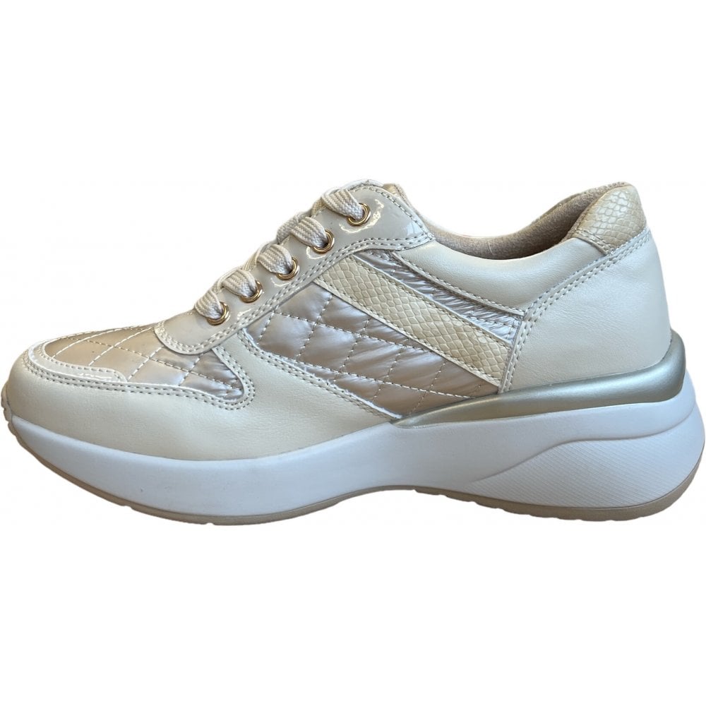 Xti Beige Wedge Trainers