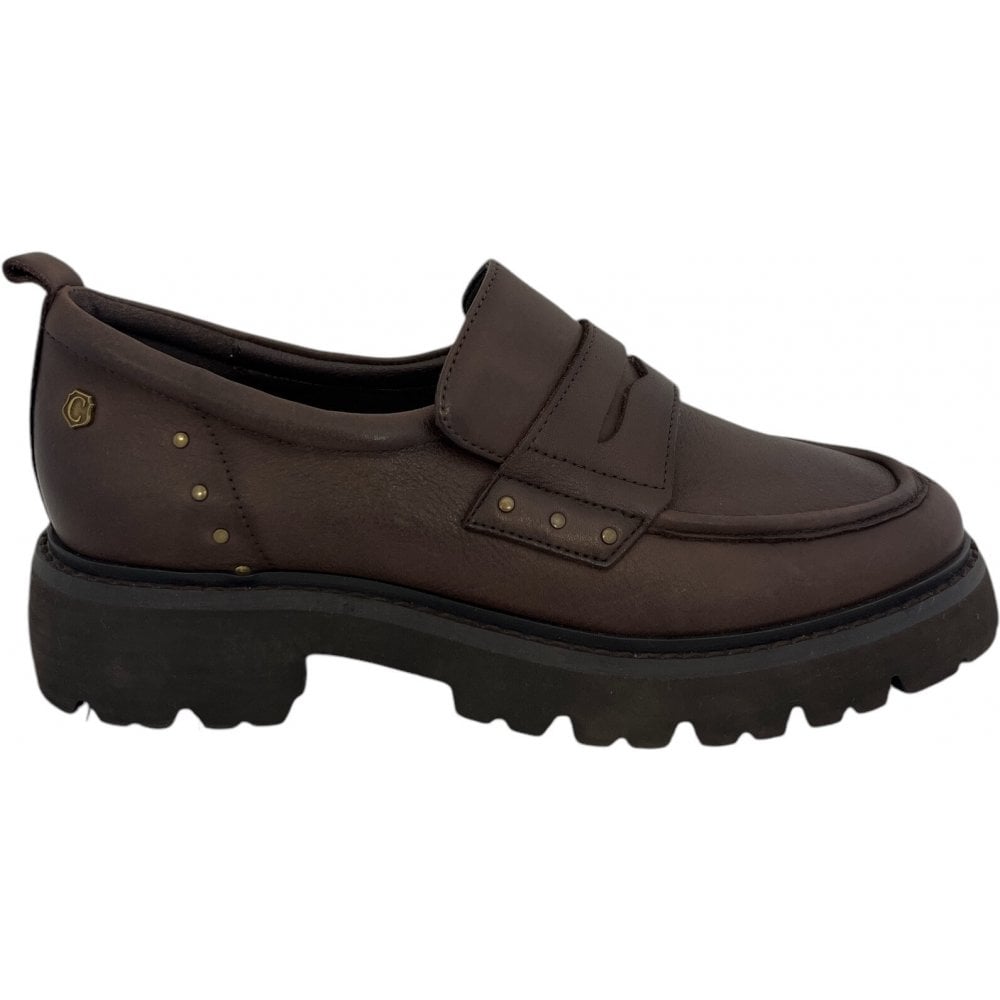 Carmela Brown Leather Chunky Loafers