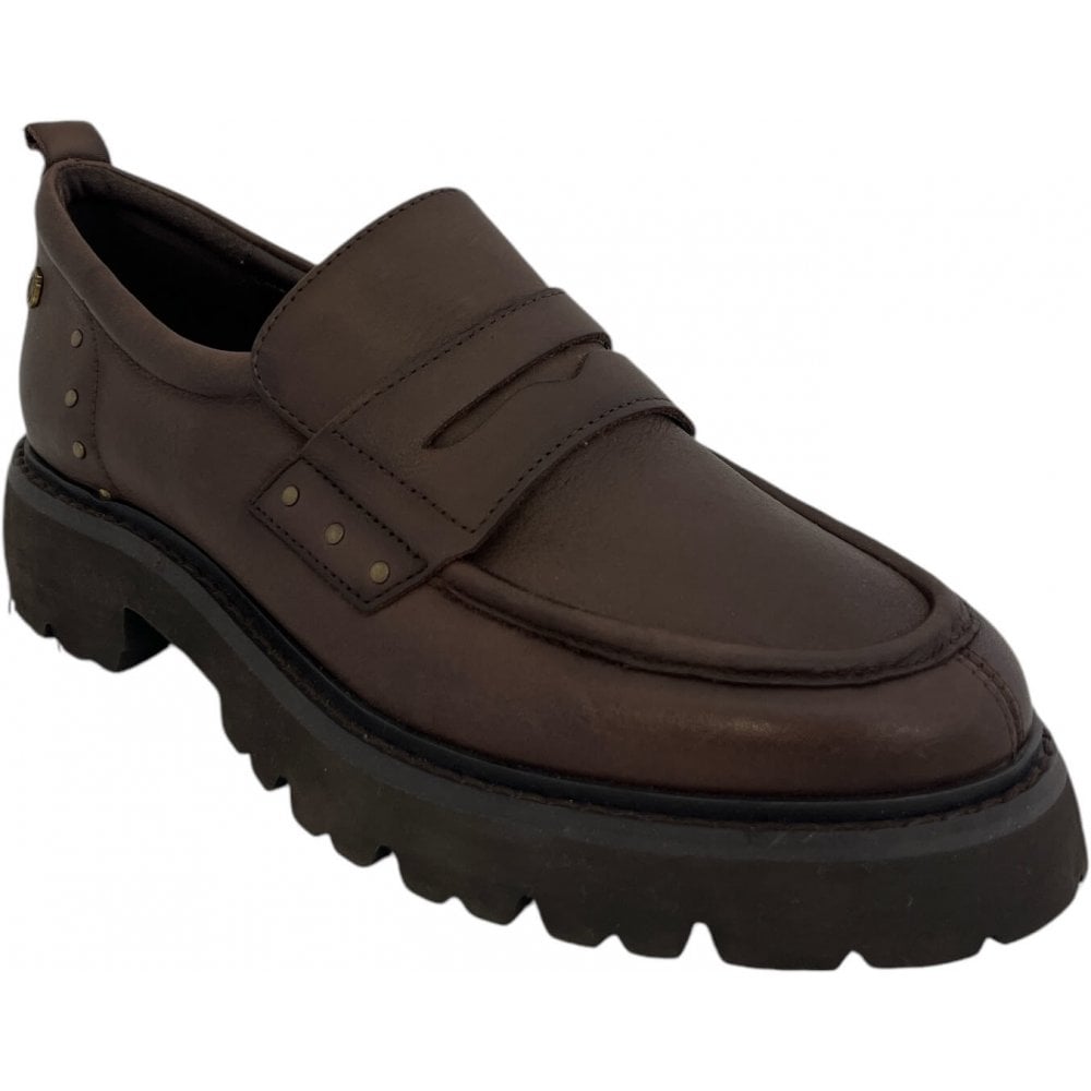 Carmela Brown Leather Chunky Loafers