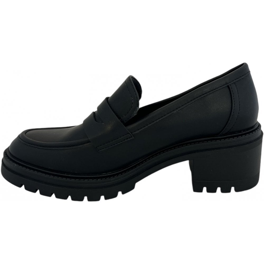 Xti Black Heeled Loafers