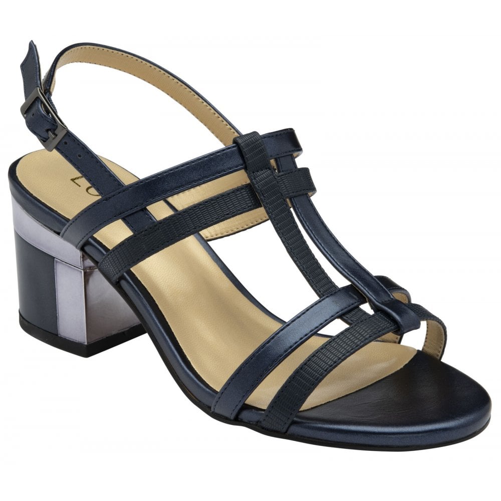 Lotus Mirella Navy Heeled Sandals